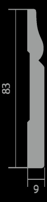 Плинтус напольный Лдф белый Ultrawood - Base 5748 - 2,44м - 2400*83 мм