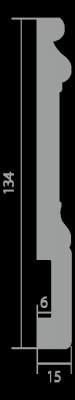 Плинтус напольный Лдф белый Ultrawood - Base 002 - 2,44м с кабель-каналом - 2400*134 мм